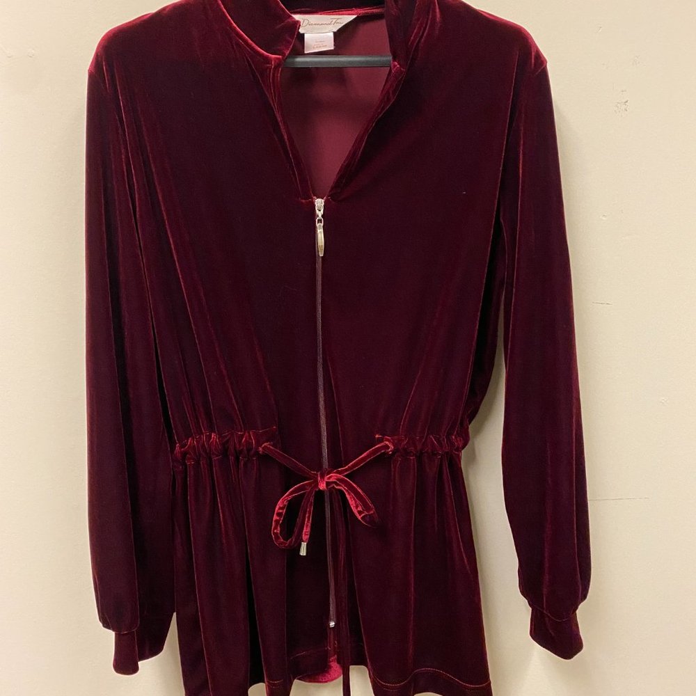 Diamond Tea Spandex Velvet  Top, Size L